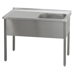 
                                    Stůl mycí 120x60x90 - 1x dřez 50x40x30 odkapávací plocha levá
                                