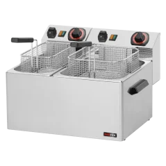
                                    Fritéza elektrická 0,42 + 0,38 kW/l, 8 + 5 l stolní 230 V
                                