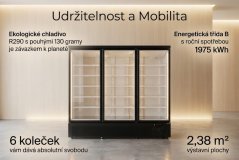 Chladicí skříň prosklené kř. dveře - TEFCOLD Atom Maxi C3DB