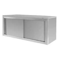 Nástěnná nerezová skříňka 1500×400×600 mm, posuvné dveře, 2 police