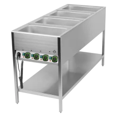 
                                    Vodní lázeň stacionární elektrická GN 4-1/1 ovládání na kratší straně s deskou
                                