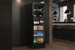 Chladicí skříň prosklené dveře - TEFCOLD CEV 435 BLACK