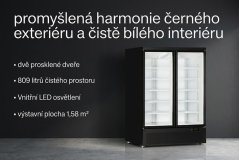 Chladicí skříň prosklené kř. dveře - TEFCOLD Atom Maxi C2DB