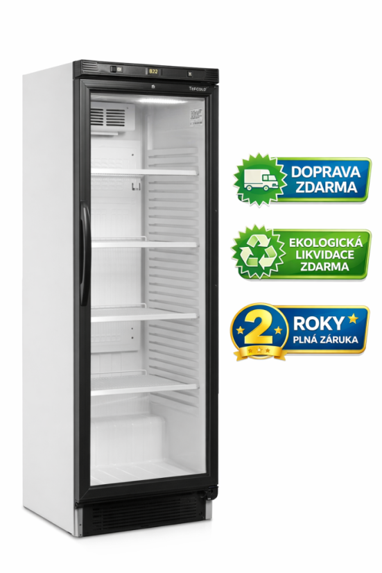 Chladicí skříň prosklené dveře - TEFCOLD CEV 425 1 LED