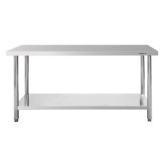 Gastro pracovní stůl z nerezu Mega‑M X STANDARD 1600×700×850 mm, centrální, 1 police, MDF výztuha, nastavitelné nožky