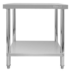 Gastro pracovní stůl z nerezu Mega‑M X STANDARD 800×600×850 mm, centrální, 1 police, MDF výztuha, nastavitelné nožky