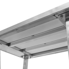 Gastro pracovní stůl z nerezu Mega 1800×700×850 mm, centrální, 1 police, MDF výztuha, nastavitelné nožky