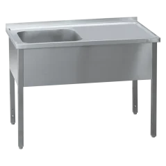 
                                    Stůl mycí 100x70x90 - 1x dřez 50x40x30 odkapávací plocha pravá
                                