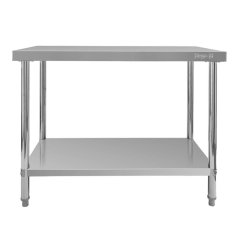Gastro pracovní stůl z nerezu Mega‑M X STANDARD 1000×600×850 mm, centrální, 1 police, MDF výztuha, nastavitelné nožky