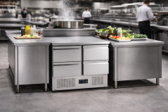 Chladicí saladeta s pracovní deskou a šuplíky - TEFCOLD SA 914