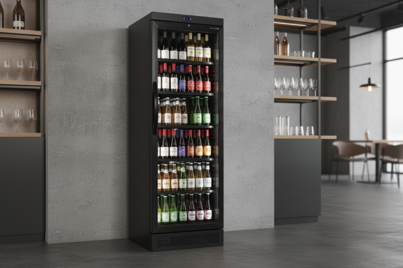 Chladicí skříň prosklené dveře - TEFCOLD CEV 435 BLACK