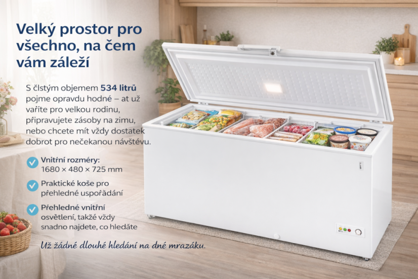 Mraznička na zmrzlinu plné víko - TEFCOLD FR 605 SL