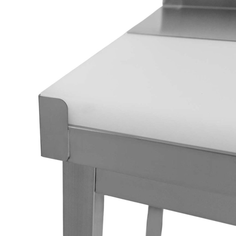 Přístěnný řeznický masařský stůl s krájecí deskou a policí 1500×600×850 mm