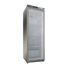 
                                    Skříň chladicí 570 l, prosklené dveře, nerez
                                