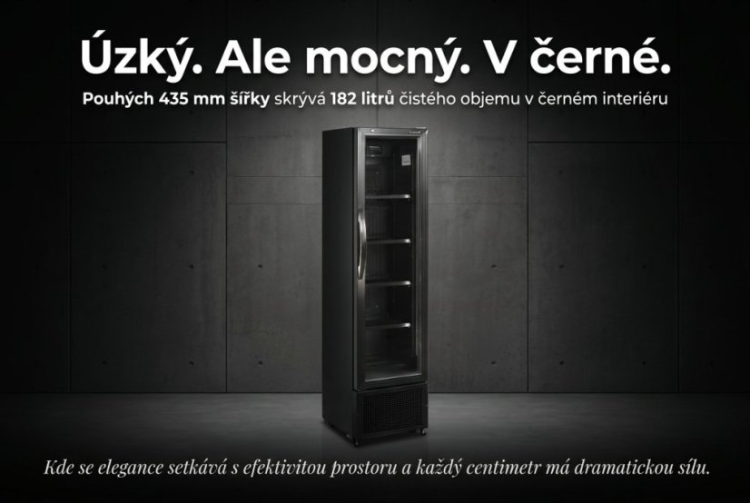 Chladicí skříň prosklené dveře - TEFCOLD FS176H Black