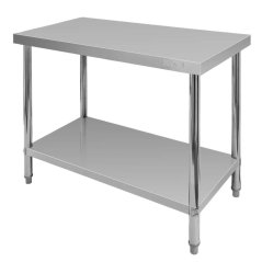 Gastro pracovní stůl z nerezu Mega‑M X STANDARD 1000×600×850 mm, centrální, 1 police, MDF výztuha, nastavitelné nožky
