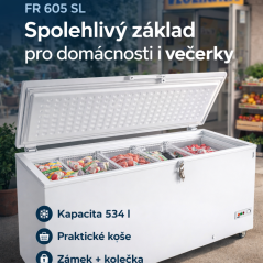 Mraznička na zmrzlinu plné víko - TEFCOLD FR 605 SL
