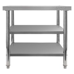 Gastro pracovní stůl z nerezu Mega‑M X STANDARD 1000×700×850 mm, centrální, se 2 policemi, MDF výztuha, nastavitelné nožky