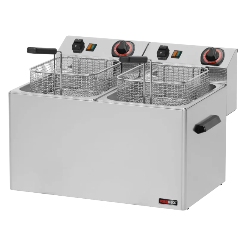 
                                    Fritéza elektrická dvojitá 0,38 kW/l, 8+8 l stolní 230 V
                                