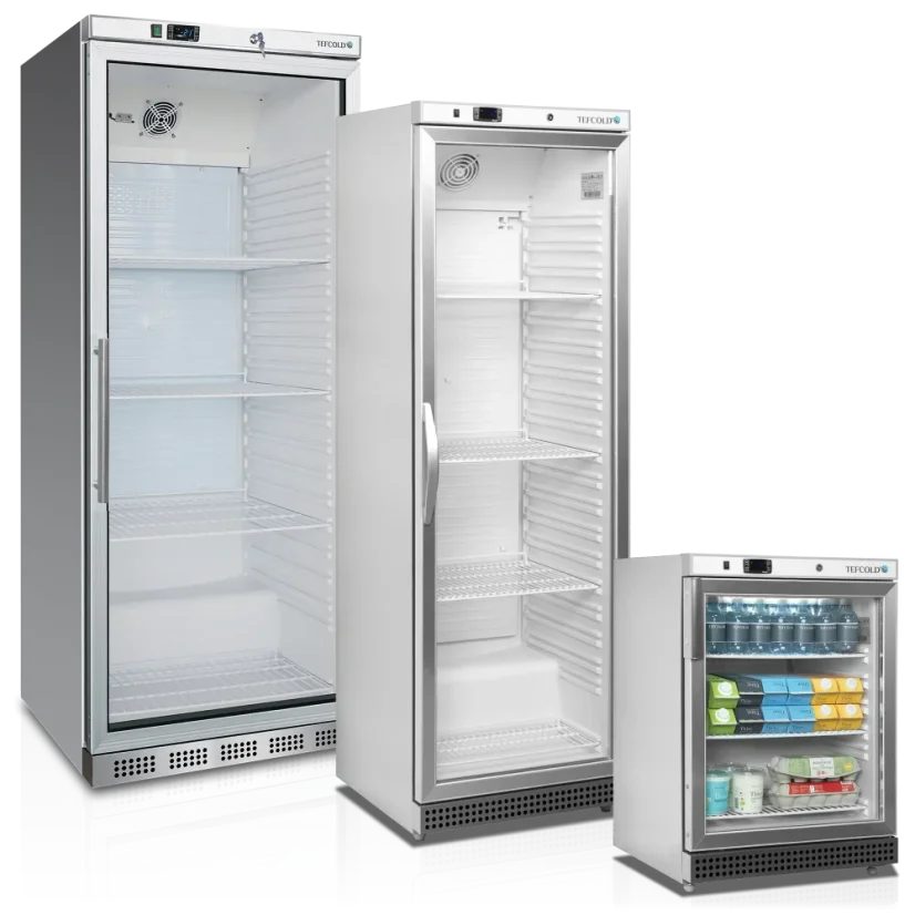 Chladicí skříň prosklené dveře, nerez opláštění - TEFCOLD UR 400 SG