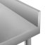 Nerezový gastro stůl přístěnný Mega‑M X STANDARD 1200×600×850 mm, 1 police, zadní lem 100 mm, MDF výztuha, nastavitelné nožky